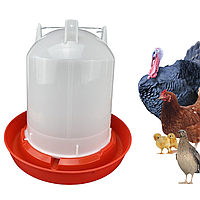 Поильник вакуумный для кур бройлеров на 11 л с ручкой для домашней птицы цыплят перепелов индюков уток пластик