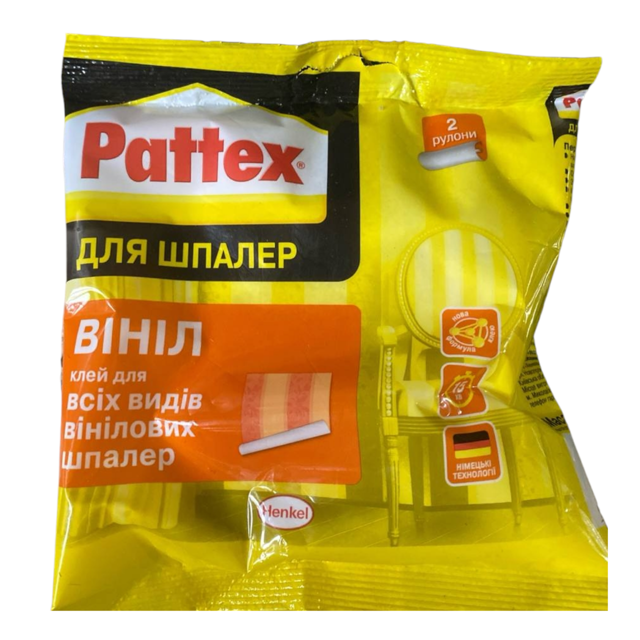 Клей Pattex Вініл (2 рулони) 95г, клей для вінілових шпалер, клей для шпалер