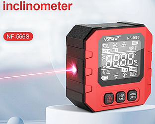 Електронний цифровий кутомір Noyafa NF-566S акумуляторний з лазерними вказівниками, крок 0.01°