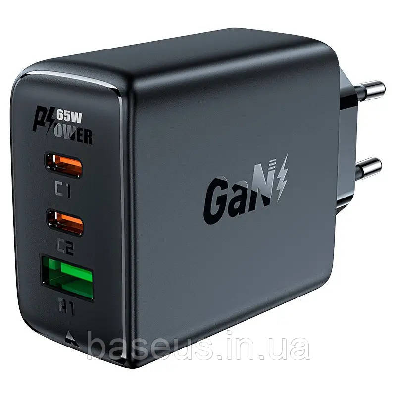 Мережевий зарядний пристрій ACEFAST A41 PD65W GaN Black