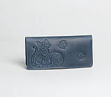 Шкіряний гаманець ручної роботи 'Котики', якісний клатч-гаманець, фото 5