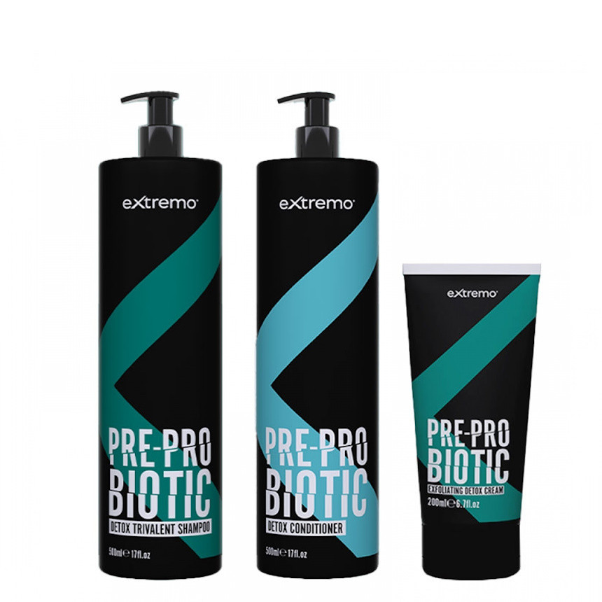 Набір Extremo Pre-Probiotic шампунь і кондиціонер тривалентні з пробіотиком та крем-детокс, (67057)