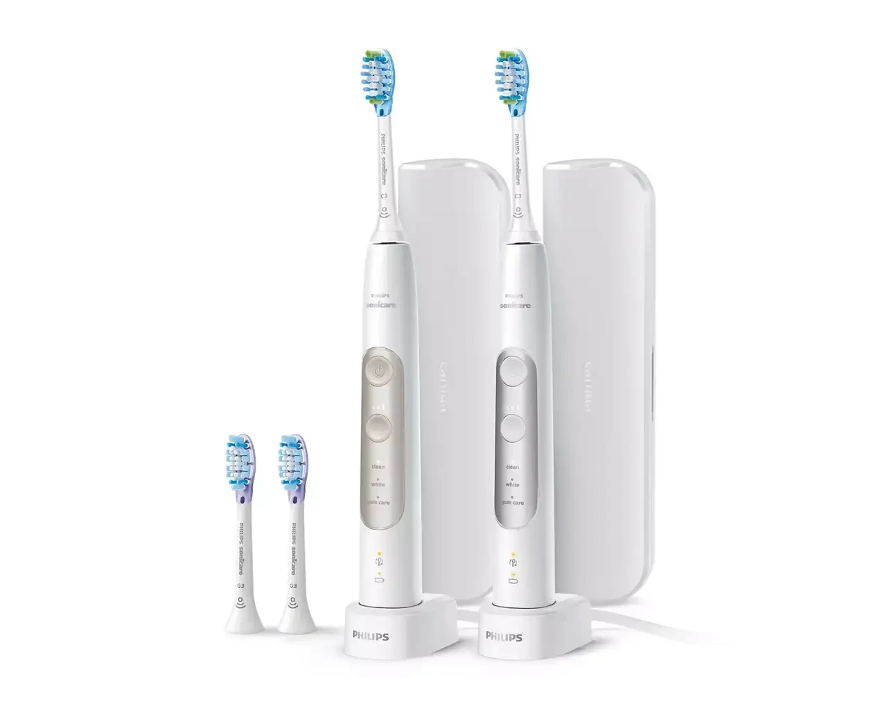 Набір електричних зубних щіток PHILIPS Sonicare ProtectiveClean 7000 (6100 HX6877) White and Silver, фото 1