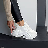 Ультра модные белые кроссовки на платформе WOW эффект 37