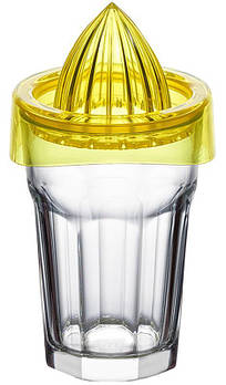 Стакан-фрешниця ZestGlass Original 415мл mebelime   з загартованого скла з насадкою для фреш (жовтий)