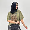 Жіноча футболка з анімалістичним принтом "Roar" (Турція) оптом | Батал, фото 6