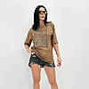 Жіноча футболка з анімалістичним принтом "Roar" (Турція) оптом | Батал, фото 7