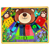 Дерев'яна розвиваюча іграшка Бізіборд дерев`яний "Ведмедик" С 37155