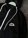 Вітровка куртка чоловіча демісезонна чорна з капюшоном Nike Deep Black, фото 4
