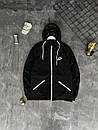 Вітровка куртка чоловіча демісезонна чорна з капюшоном Nike Deep Black, фото 6