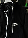 Вітровка куртка чоловіча демісезонна чорна з капюшоном Nike Deep Black, фото 8