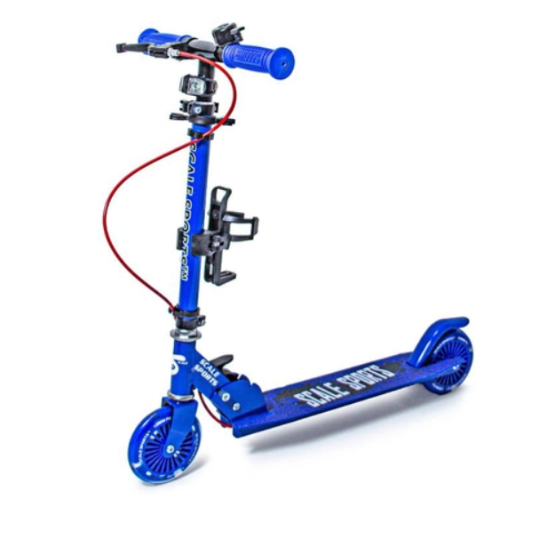 Міський двоколісний складаний самокат "Scooter Scale Sports SS-13 1411298538" з дисковим гальмом (синій)