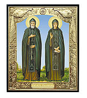 Петр и Феврония (покровители семьи и брака) икона святых в пластиковой рамке