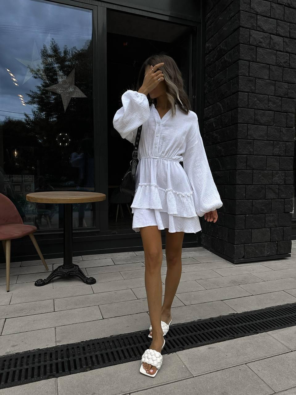 Сукня жіноча з мусліна з фігурними швами (Норма), фото 1