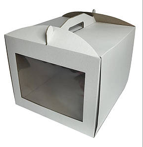 Картонна коробка для торта 10 ШТУК (300*300*250) із вікном