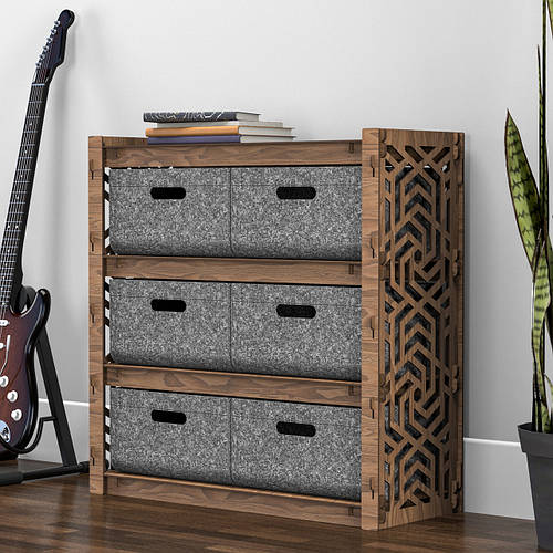 Hexagonica деревянный комод стеллаж для игрушек на 6 ящиков серые ...