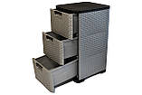 Комод пластиковий "BRILLIANT" 3 ящики 63х38х33 Efe plastics, фото 7