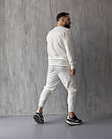 Спортивний костюм чоловічий без капюшону двонитка М білий, фото 2