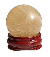 Натуральный шар из желтого кристалла на подставке, диаметр 30 мм
