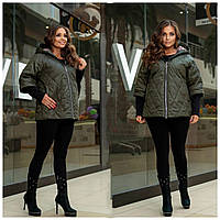 Стильная женская куртка на синтепоне 100, ткань "Плащевка" 54, 66 размер 54