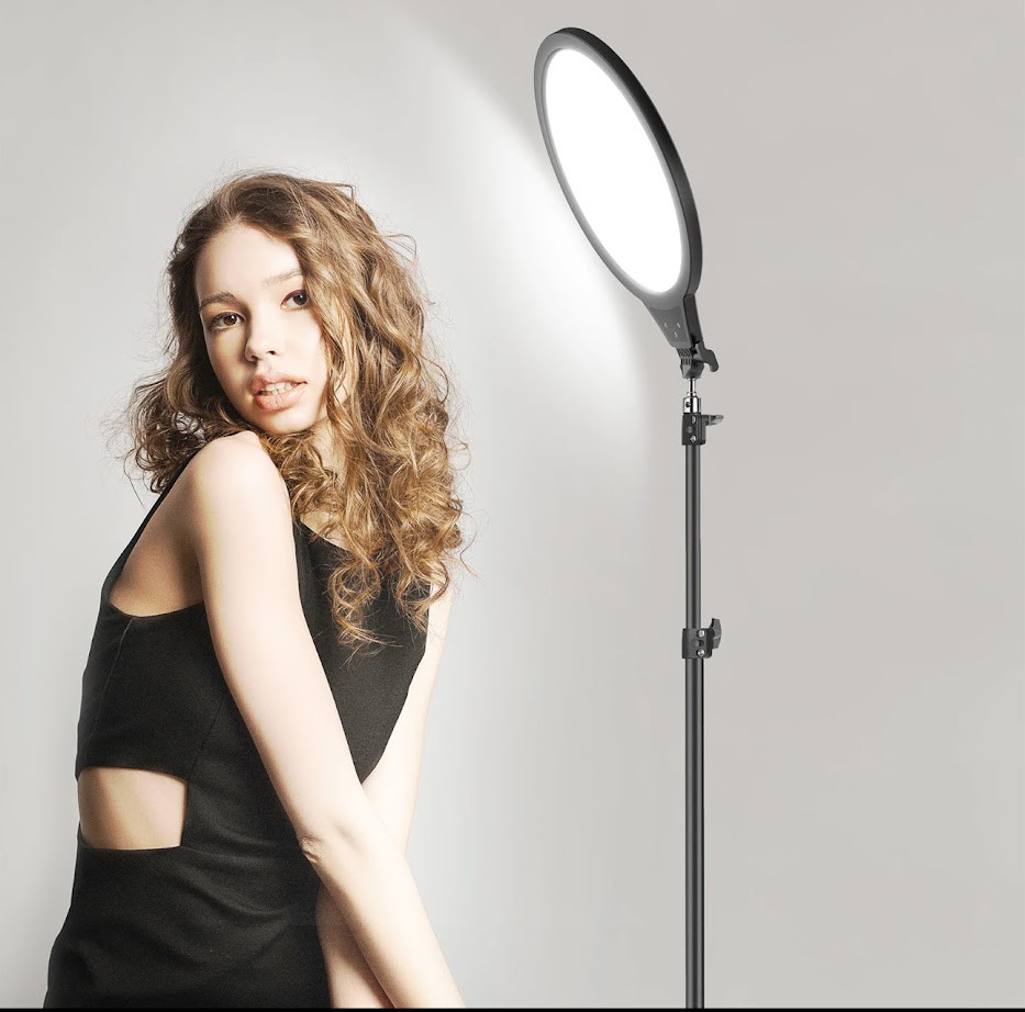 LED-лампа кругла ZL-QP260 - 26см., на штативі 210 см, 20 Вт. - для фото та відео, фото 1