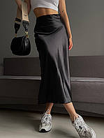 Красивая легкая юбка атлас черный ltd 33