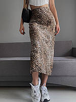 Красивая легкая юбка штапель леопард ltd 33