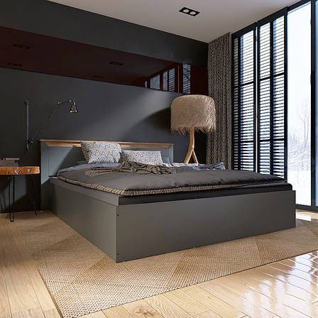 Ліжко двоспальне Нордик-1600 (основа Ламель), фото 2