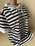 Гарна стильна бавовняна жіноча футболка Gertie смугаста з капюшоном, Розмір 50,52,54, 56, фото 4