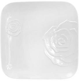 Набір 2 порцелянові підставні тарілки "White Rose" 30x30см ukrfarm    (білий фарфор)