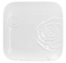 Набір 3 порцелянові обідні тарілки "White Rose" 25x25см ukrfarm    (білий фарфор)