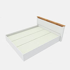Ліжко двоспальне Нордик-1600 (основа Щит ДСП) Дуб крафт золотий + білий, фото 2
