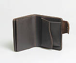 Гаманець ручної роботи з орнаментом "Котики" унікальний портмане з натуральної шкіри, фото 2