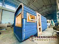 Квадро-бочка Quadro Fasssauna 4,5х2,3м из термодерева от производителя Thermowood Production