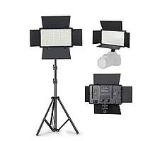 Постійне студійне світло LED-U600+ Pro (21х12см.), накамерне світло + штатив + пульт, 80 Вт., - для фото та відео