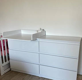 Комод Лайт 6 із накладним пеленатором 1600Х450х900 Білий