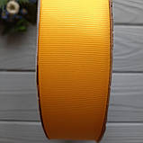 Стрічка репсова, ширина 4 см, колір темно-жовтий — 91 м, фото 2