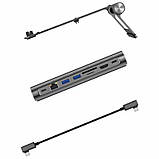 Підставка для ноутбуку + HUB WIWU 8 in 1 A821CH Grey, фото 3