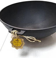 Казан-вок чавунний "Наша Майстерня" 8л mebelime з кришкою-сковорідкою, фото 4