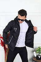 QQ Мужская куртка ветровка Emporio Armani курточка чоловіча на молнии с капюшоном Premium качество / армани