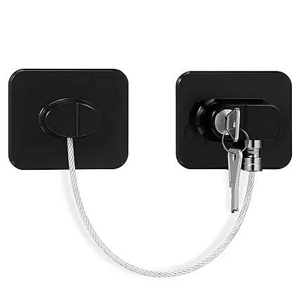 Замок блокіратор із тросом на вікна, двері + 2 ключі, Захисний замок на вікна блокіратор для дітей, фото 1