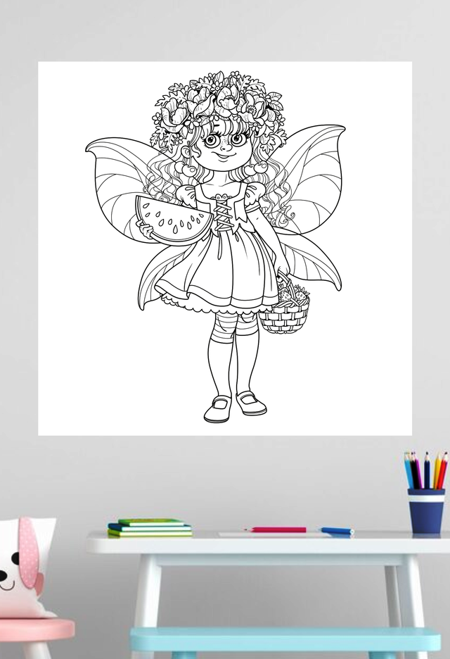 Вінілові багаторазові наклейки-розмальовки для дітей на стіну з Оракалу