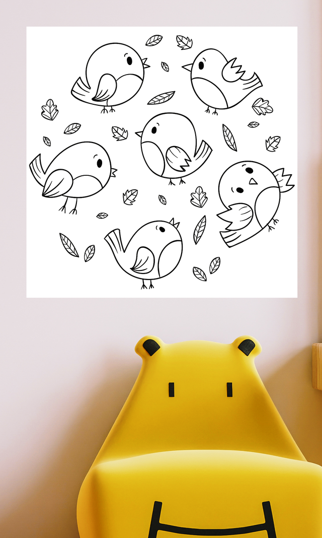 Вінілові багаторазові наклейки-розмальовки для дітей на стіну з Оракалу