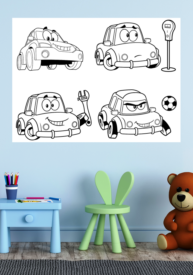 Вінілові багаторазові наклейки-розмальовки для дітей на стіну з Оракалу