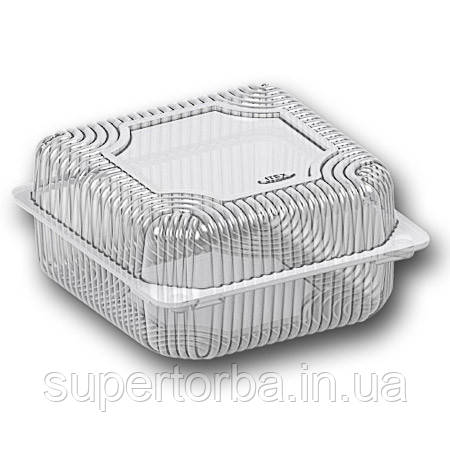 Блістерна одноразова упаковка з відкидною кришкою IT-251 tt розмір 152х155х77 об'єм 1400 мл 50 шт/уп., фото 1