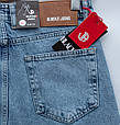 Чоловічі класичні прямі джинси Blackzi блакитного кольору, фото 5