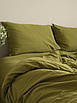 Постільна білизна варена бавовна Limasso Standart Olive однотонна Туреччина полуторний, євро, сімейний, фото 3