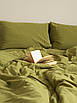 Постільна білизна варена бавовна Limasso Standart Olive однотонна Туреччина полуторний, євро, сімейний, фото 2