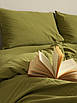 Постільна білизна варена бавовна Limasso Standart Olive однотонна Туреччина полуторний, євро, сімейний, фото 4