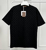 "S/M" Lux Louis Vuitton Oversize футболка черная мужская коттон брендовая модная стильная Луи Витон